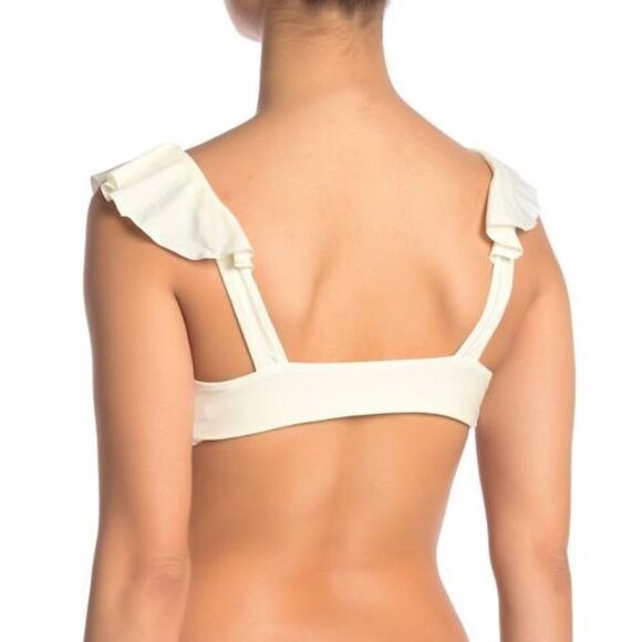 New. Pilyq ivory lace and ruffle bikini set. Small. Retails $179 - Picture 10 of 12